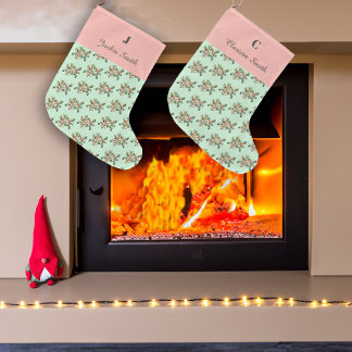 Kerst Macaron Mistletoes Aangepaste naam Grote Kerstsok