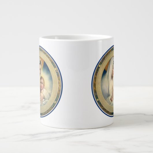  kerst, Madonna en kind Extra Grote Beker (Voorkant)