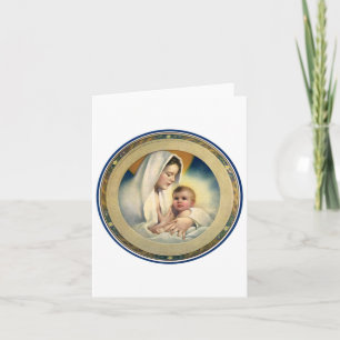 kerst, Madonna en kind Feestdagen Kaart