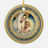  kerst, Madonna en kind Keramisch Ornament (Achterkant)