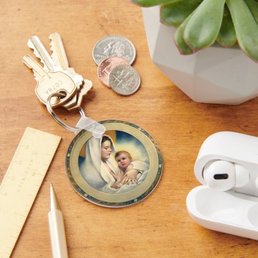 kerst, Madonna en kind Sleutelhanger (Bureau)