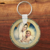 kerst, Madonna en kind Sleutelhanger (Voorkant)