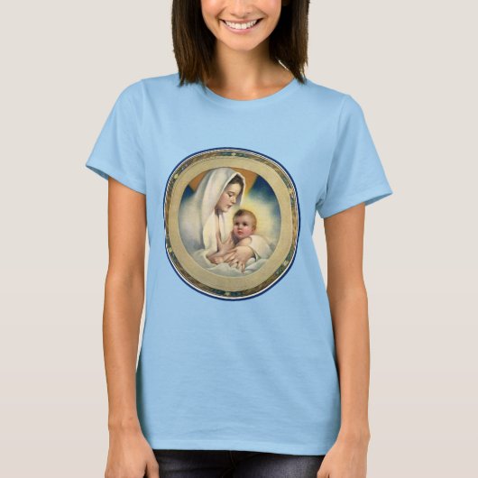 kerst, Madonna en kind T-shirt (Voorkant)