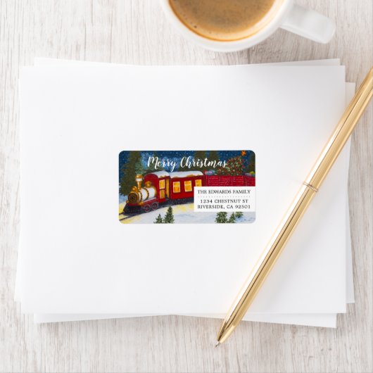 Kerst Magic Red Steam Train Labels (Insitu)