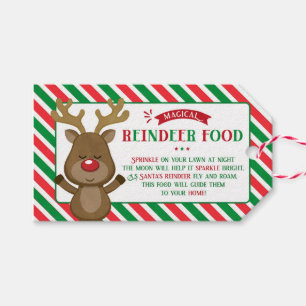 Kerst Magische rendieren voedsel Labels voor kinde Cadeaulabel