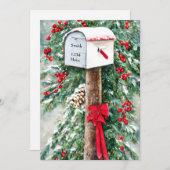 Kerst mailbox gepersonaliseerd budget Kerstmis Feestdagenkaart (Voorkant / Achterkant)