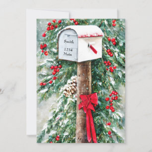 Kerst mailbox gepersonaliseerd budget Kerstmis Feestdagenkaart