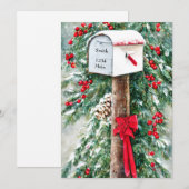 Kerst mailbox persoonlijk budget Kerstmis Feestdagenkaart (Voorkant / Achterkant)