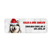 Kerst Malamute Santa Dog Retouradres Etiket (Voorkant)