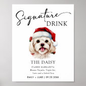 Kerst Maltese Hond Bruiloft Handtekening Drink Tek Poster (Voorkant)