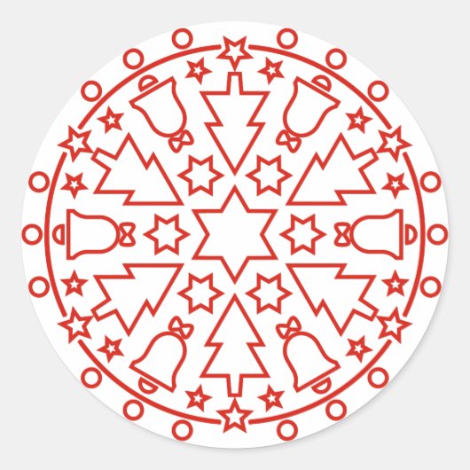 Kerst Mandala 090225 Ronde Sticker (Voorkant)
