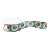 Kerst Mandala in rood, groen en Frosted Blue Lint (Spoel)