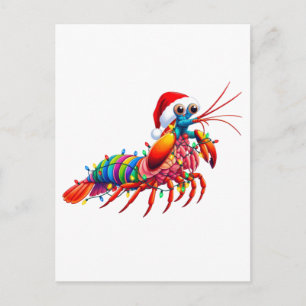 Kerst Mantisgarnaal Odontodactylus Kleurrijk  Feestdagenkaart