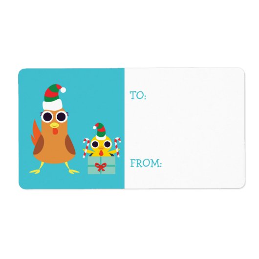 Kerst Maria & Bandit de Kippen Etiket (Voorkant)