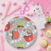 Kerst Marshmallow Snowman Hot Cocoa Papieren Bordje (Feest)