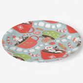 Kerst Marshmallow Snowman Hot Cocoa Papieren Bordje (Gekanteld)