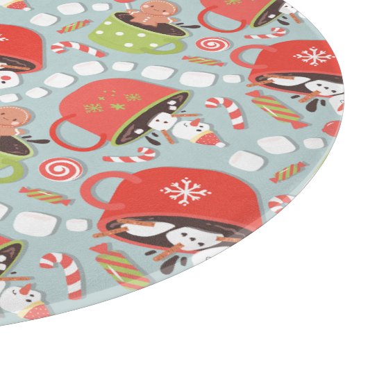 Kerst Marshmallow Snowman Hot Cocoa Snijplank (Hoek)