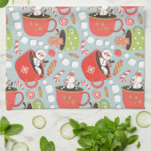 Kerst Marshmallow Snowman Hot Cocoa Theedoek (Gevouwen)