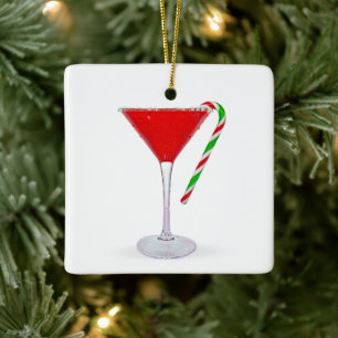 Kerst Martini Cocktail Keramisch Ornament