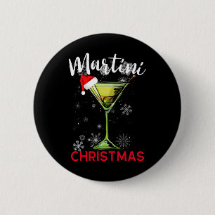 Kerst Martini Staart Happy Hour Pret Drink Cadeau  Ronde Button 5,7 Cm