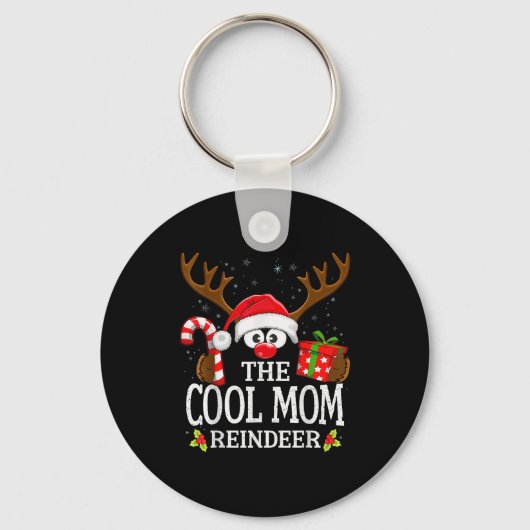 Kerst Matching De Cool Moeder Rendier Familie Sleutelhanger (Voorkant)