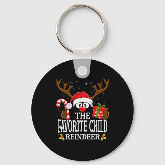 Kerst Matching Favoriete Kind Rend Familie Sleutelhanger (Voorkant)