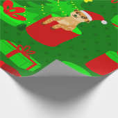 Kerst Meerkat Kerstman Grappige mangoest Cadeaupapier (Hoek)