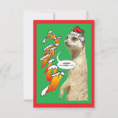 Kerst Meerkat Uitnodiging Groene X-Mas (Voorkant)