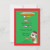 Kerst Meerkat Uitnodiging Groene X-Mas (Achterkant)