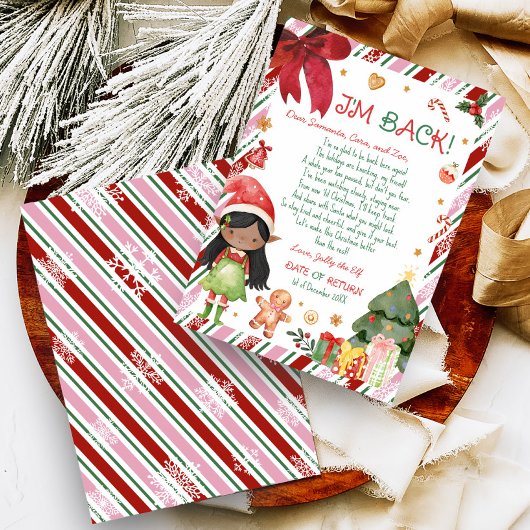 Kerst Meisje Brief van Elf Letter Kaart