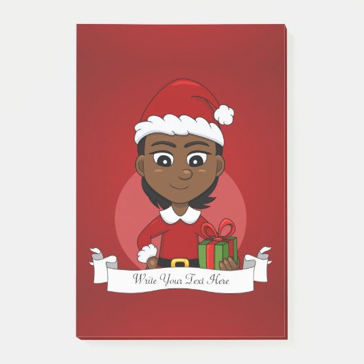 Kerst meisje cartoon notities post-it® notes (Voorkant)