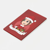 Kerst meisje cartoon notities post-it® notes (Schuin)