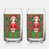 Kerst Meisje Elf Blikvorm Glas (Achterkant)