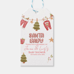 Kerst meisje jongen vakantie baby shower cadeaulabel
