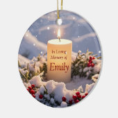 Kerst Memorial Custom Name Candle Keramisch Ornament (Links)