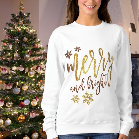 Kerst Merry Bright Gold Dames Sweatshirt