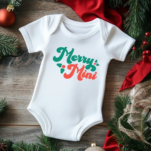 Kerst Merry Mini Lieve Moderne Typografie Script Romper