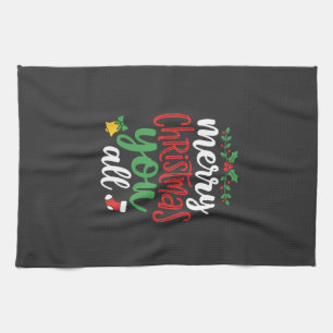 Kerst Merry U Allen Vakantie Typografie Theedoek