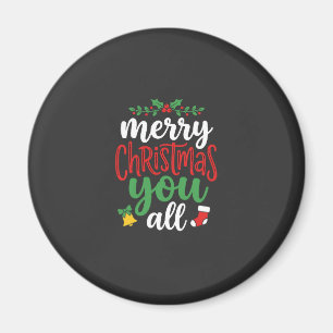 Kerst Merry You Alle Feest Typografie Magneet