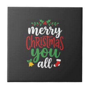 Kerst Merry You Alle Feest Typografie Tegeltje