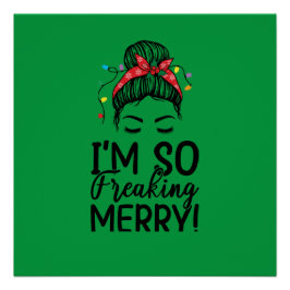 Kerst Messy Bun Poster Perfect Poster