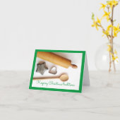 Kerst met bakken keukengerei kaart (Gele Bloem)