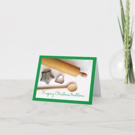 Kerst met bakken keukengerei kaart (Voorkant)