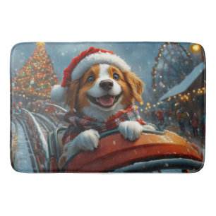 Kerst met Brittany Spaniel hond Badmat