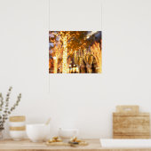 Kerst met champagnebril in de stad poster (Keuken)