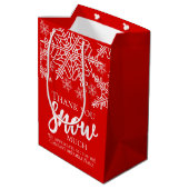 Kerst met Dank Sneeuw Iets Medium Cadeauzakje (Achterkant Gekanteld)
