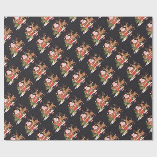 Kerst met de kerstman - vakantieseizoen cadeaupapier (Vlak)