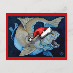 Kerst met Dunkleosteus Feestdagenkaart