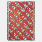 Kerst met gemberkat op rood deken (Voorkant Verticaal)