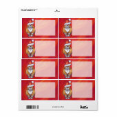 Kerst met gemberkat op rood etiket (Full Sheet)